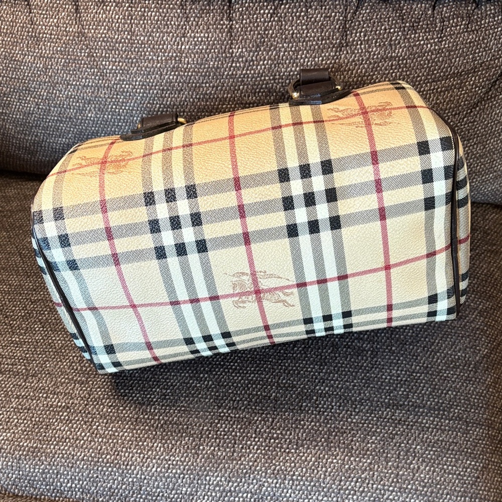Authentic Burberry Haymarket Check Coated Canvas Northfield Bag/Boston Bag - Picture 8 of 13